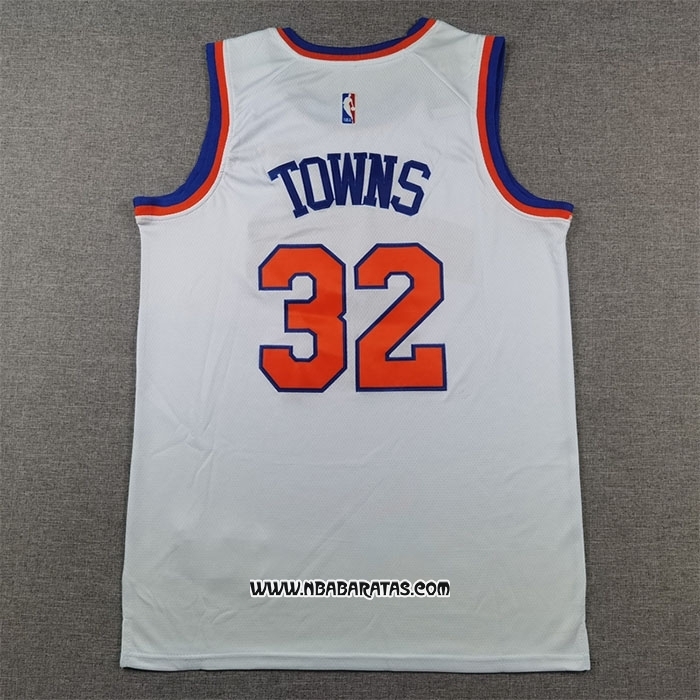 Camiseta New York Knicks Karl-Anthony Towns #32 Association 2024-25 Blanco